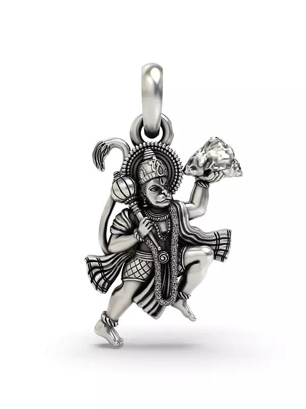 exotic india Lord Hanuman Lifting Sanjivani Mountain Pendant 