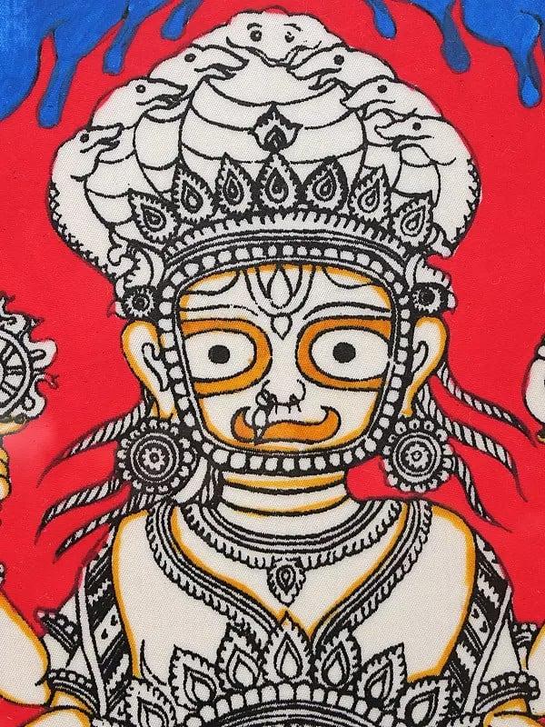 Exotic India Lord Jagannath Subhadra And Balabhadra | Framed Pattachitra Painting | Watercolor On Silk 