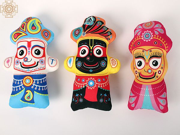 exotic india Lord Jagannatha Baladeva and Lady Subhadra Soft Toy 