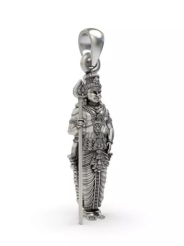Exotic India Lord Kartikeya - God Of Victory And War Pendant 