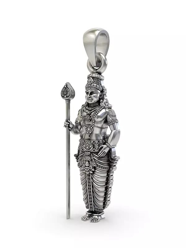 Exotic India Lord Kartikeya - God Of Victory And War Pendant 