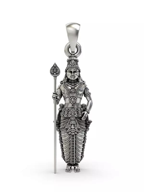 exotic india Lord Kartikeya - God of Victory and War Pendant 