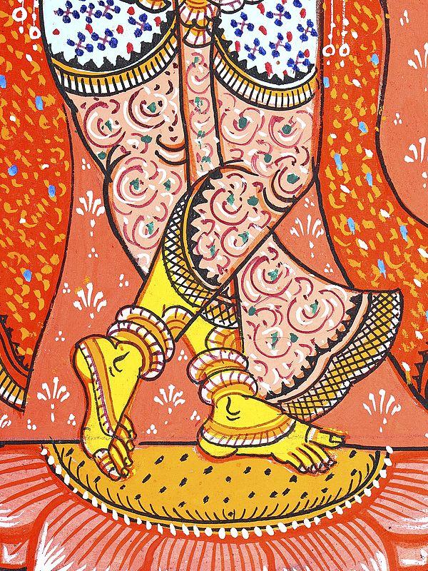 Exotic India Lord Krishna Composite Form With Rama And Parashurama | Pattachitra Painting 