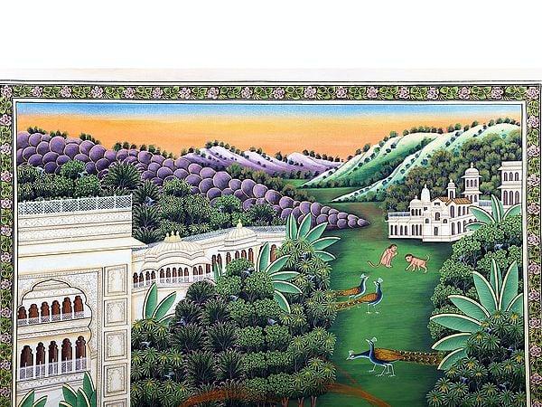 Exotic India Lord Krishna Playing Holi With Radha And Gopis | Pichwai Art 