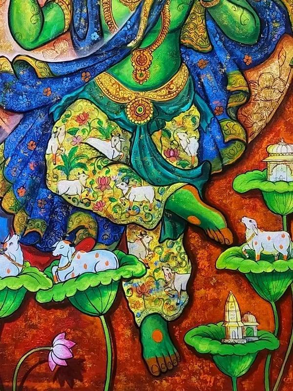 Exotic India Lord Krishna's Raas Leela | Acrylic On Canvas | By Arjun Das 