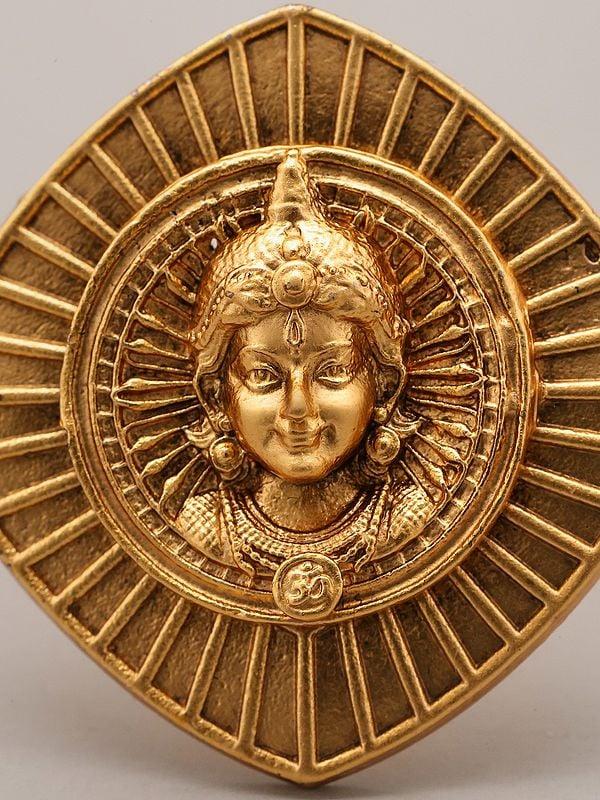 Exotic India Lord Rama Carved Brass Adjustable Ring 
