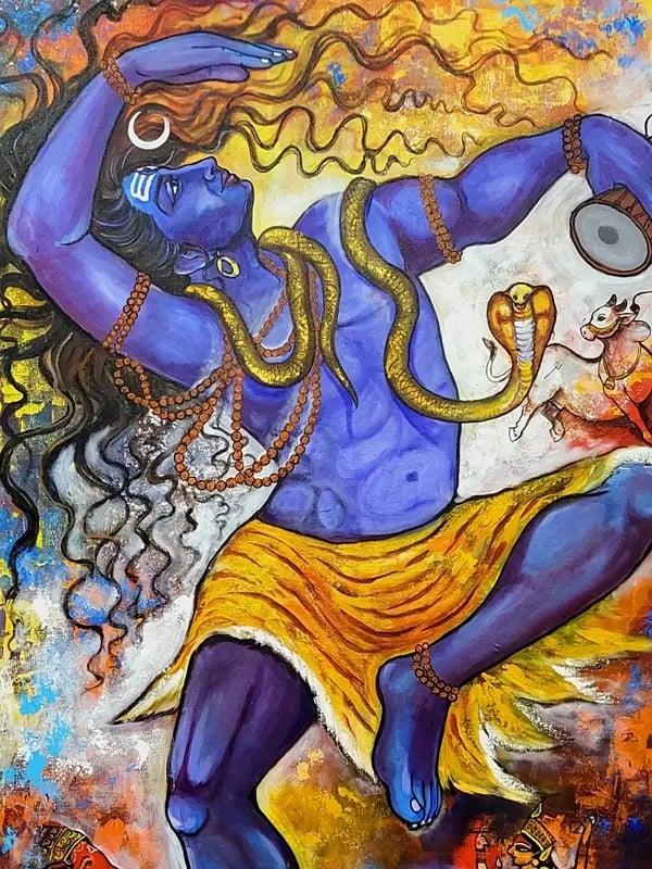 Exotic India Lord Shiv Tandav (Divine Dance) | Acrylic On Canvas | By Arjun Das 