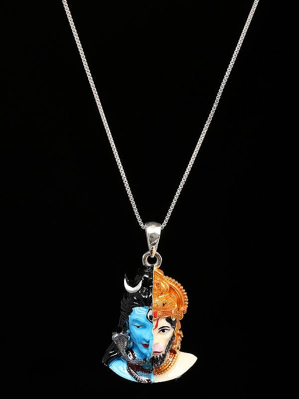 Exotic India Lord Shiva And Lord Hanuman Enamelled Pendant 