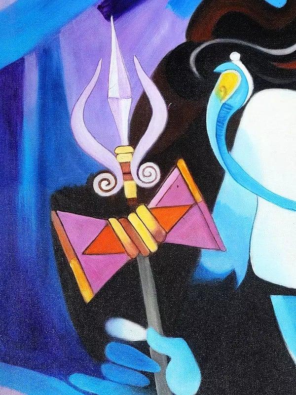 Exotic India Lord Shiva With Devi Parvati | Oil Painting 