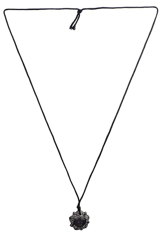 exotic india Lord Surya Cord Necklace (Carved Stone from Mahabalipuram)