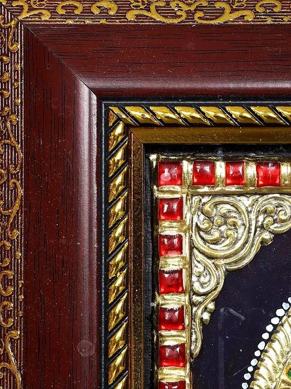 Exotic India Lord Tirupati Balaji (Venkateshvara) | Framed Tanjore Painting