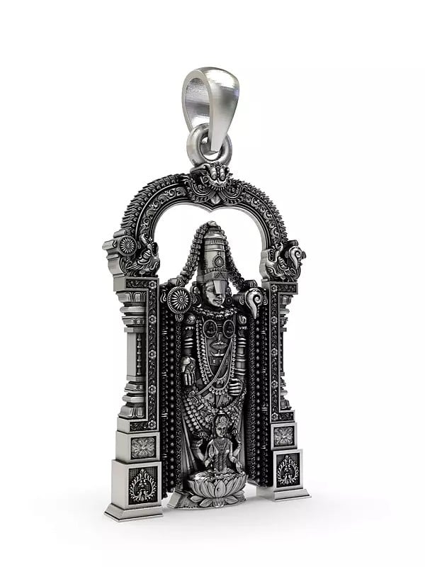 Exotic India Lord Tirupati Balaji With Goddess Lakshmi Pendant