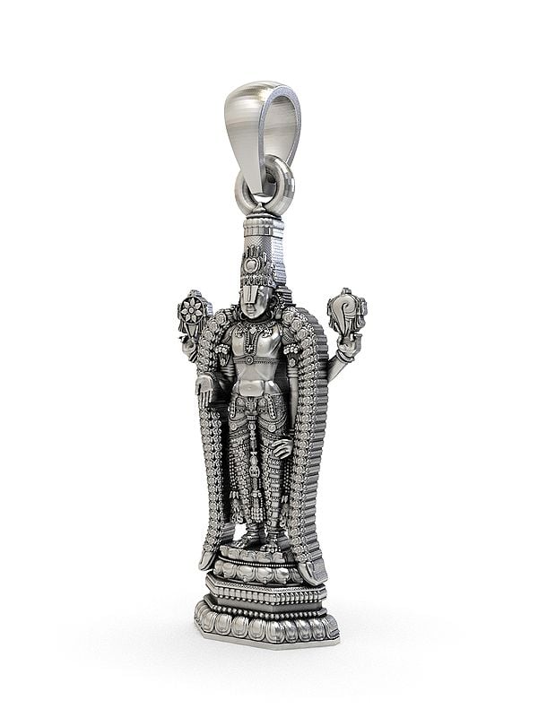 Exotic India Lord Venkateswara Sterling Silver Pendant 