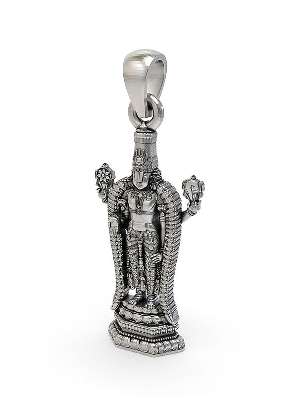 Exotic India Lord Venkateswara Sterling Silver Pendant 