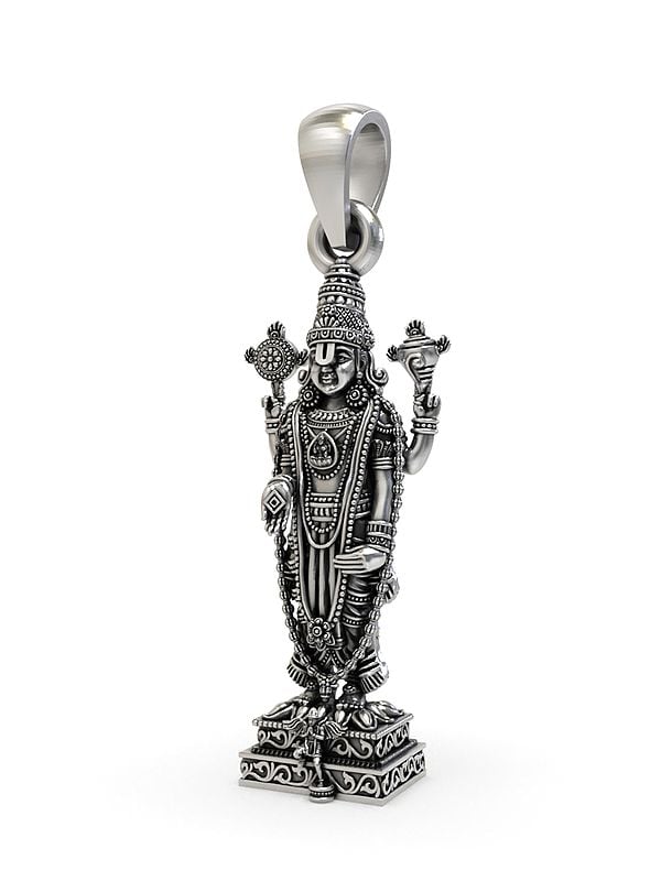 Exotic India Lord Venkateswara Sterling Silver Pendant 