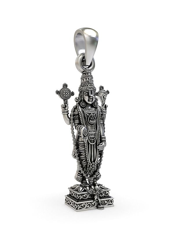 Exotic India Lord Venkateswara Sterling Silver Pendant 