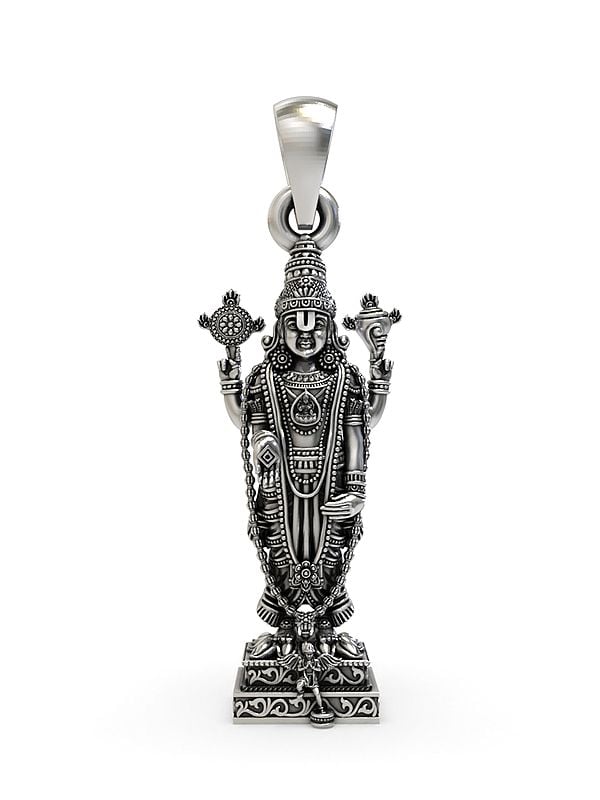 exotic india Lord Venkateswara Sterling Silver Pendant 