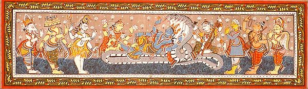 exotic india Lord Vishnu and an Assembly of Deities