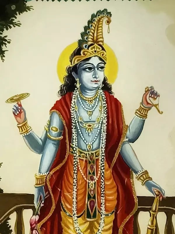 Exotic India Lord Vishnu In Divine Grace | Acrylic On Canvas | By Debasish Mazumder 
