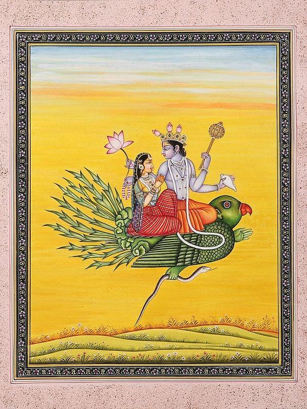 Exotic India Lord Vishnu With Goddess Lakshmi On Garuda