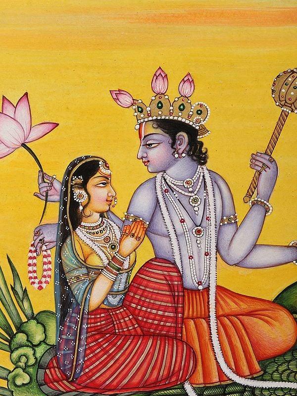 Exotic India Lord Vishnu With Goddess Lakshmi On Garuda