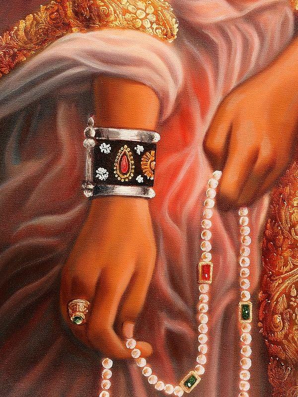 Exotic India Love Lorn Lady Oil Painting On Canvas | Without Frame