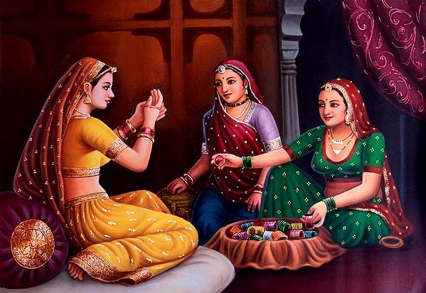 exotic india Lover of Bangles | Oil Painting on Canvas
