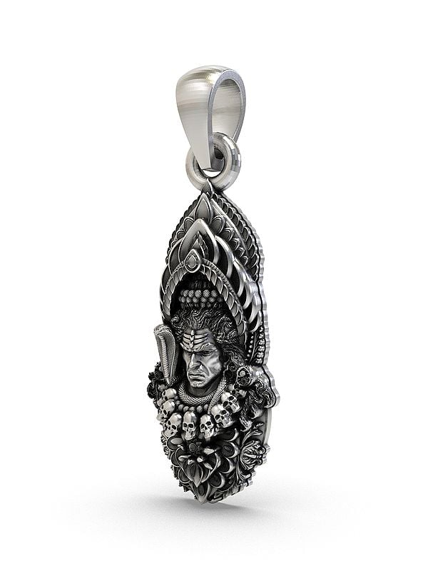 Exotic India Mahadev (Lord Shiva) Sterling Silver Pendant 