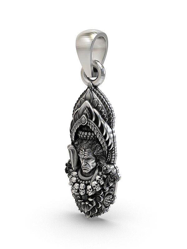 Exotic India Mahadev (Lord Shiva) Sterling Silver Pendant 