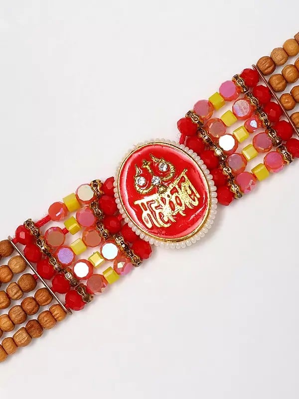 Exotic India Mahakal Rakhi With Beaded Multi Strand 