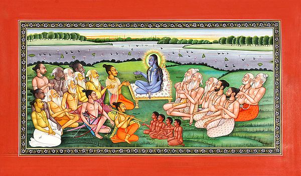 exotic india Mahamuni Shukadeva Narrating Bhagavata Purana to Raja Parikshata 
