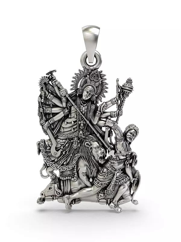 exotic india Mahishasura Mardini form of Goddess Durga Pendant 