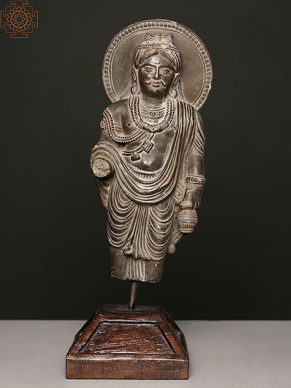 exotic india Maitreya Gandhara Buddha Idol | Modern Sculpture 