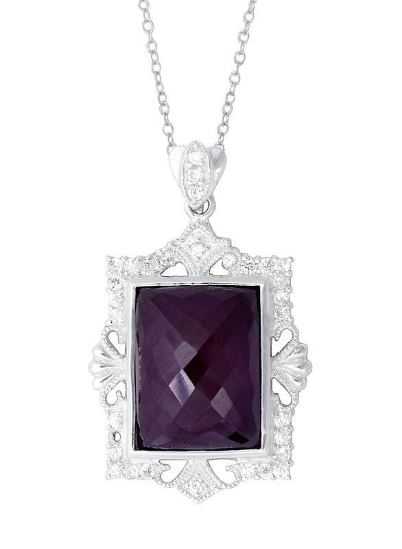 exotic india Majestic Cubic Zirconia Designer Pendant