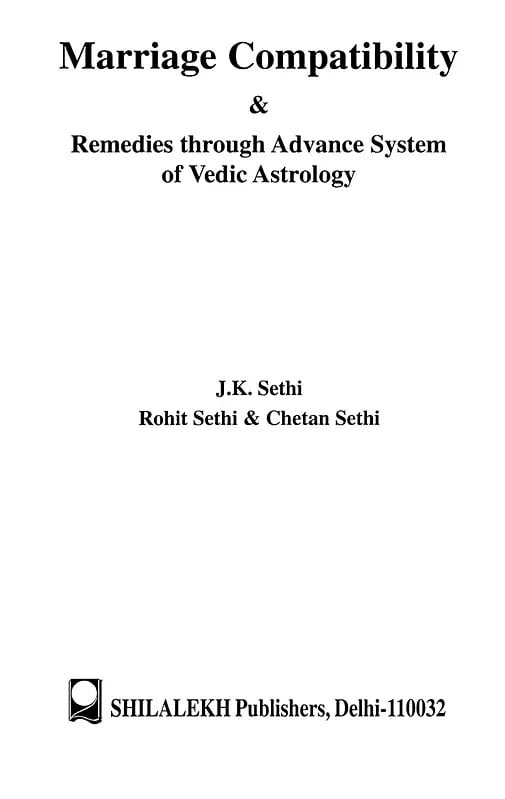 Exotic India Marriage Compatibility & Remedies (Through Advanced Systems Of Vedic Astrology) 