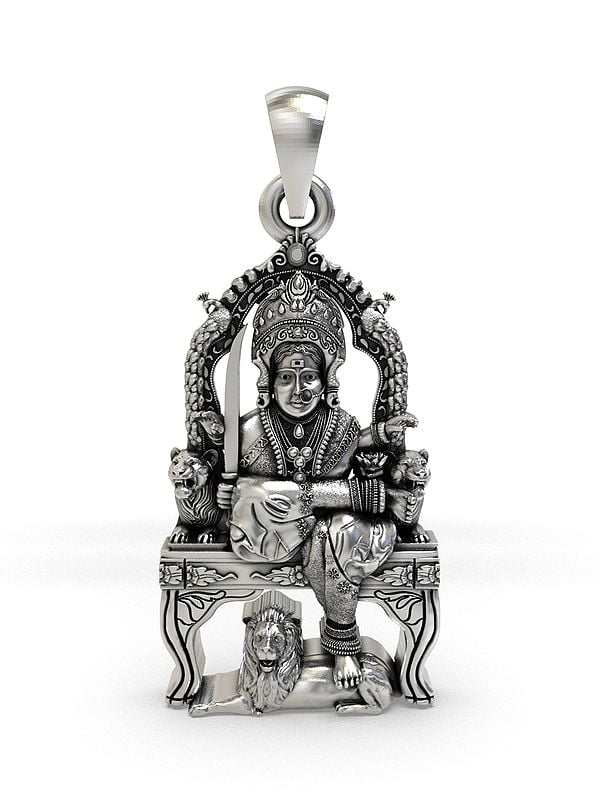 exotic india Mata Boot Bhavani form of The Goddess Durga Pendant 
