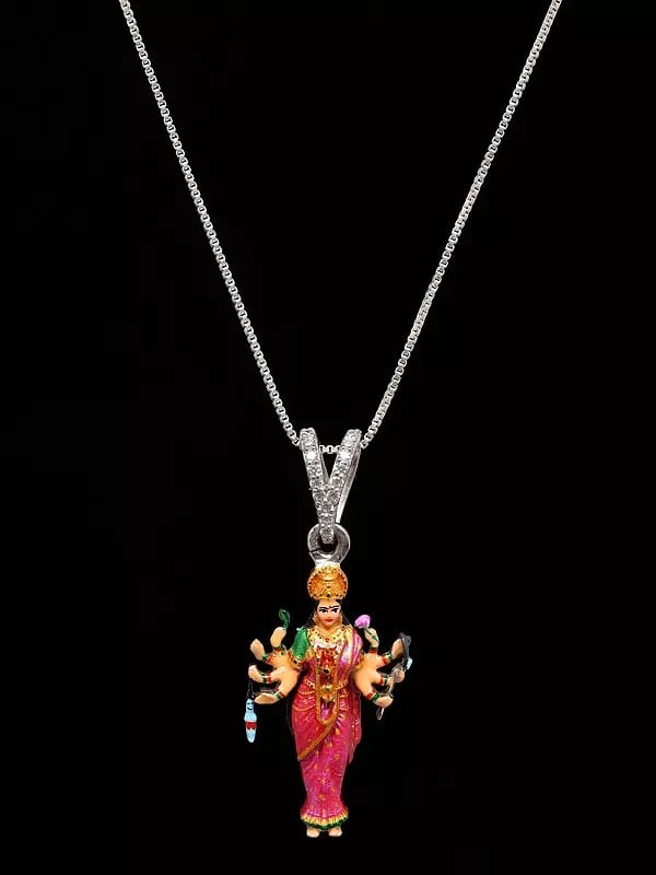 Exotic India Mata Sadhi Special Divine Form Of Goddess Durga Pendant (Rare Goddess Of India) 