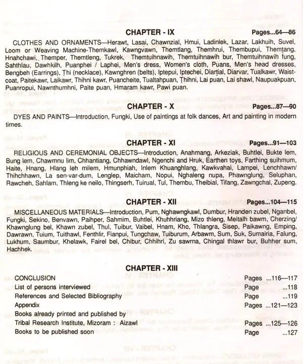 Exotic India Material Culture Of The Mizo (An Old And Rare Book) 
