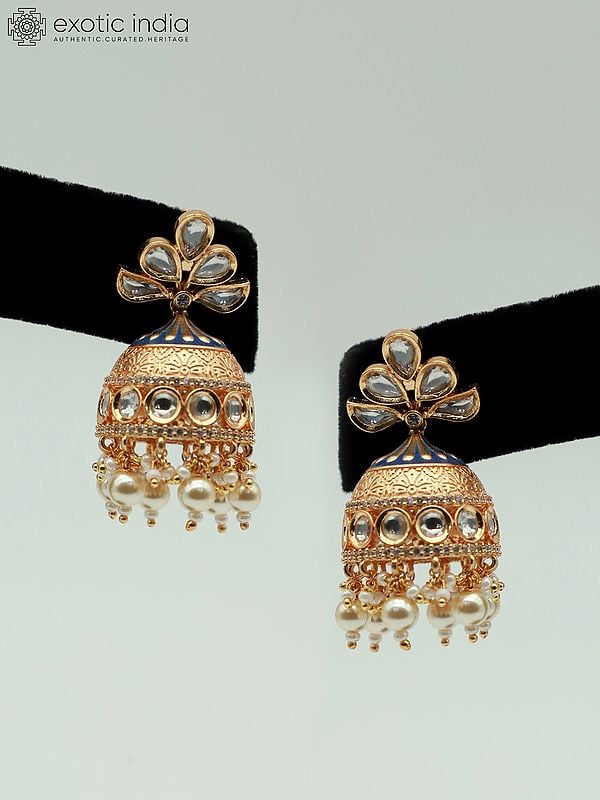 Exotic India Matte Finish Meenakari Design Choker Set With Brass 