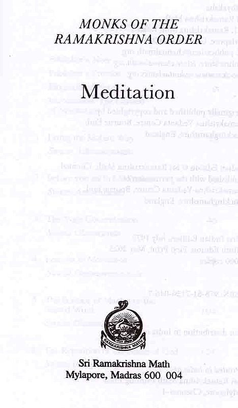 Exotic India Meditation- Monks Of The Ramakrishna Order 
