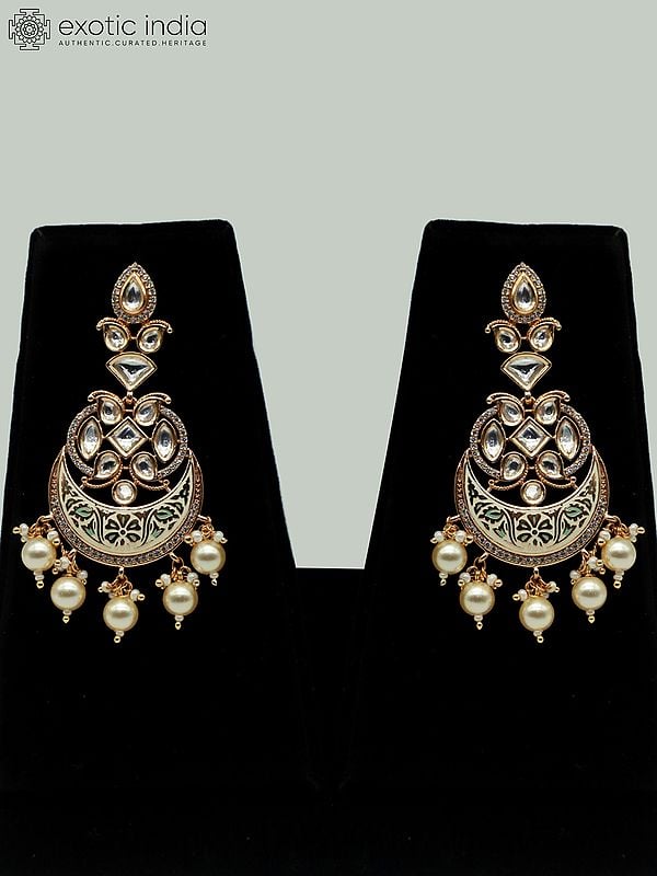 Exotic India Meenakari Brass Necklace Set With Beads And Stunning Earrings For Wedding