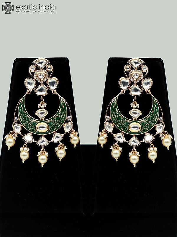 Exotic India Meenakari Choker Set In Brass And Kundan Stone With Earrings