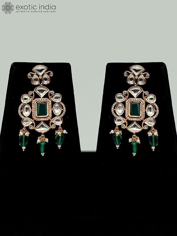 Exotic India Meenakari Design Choker Set With Matte Finishing And Drop Beads