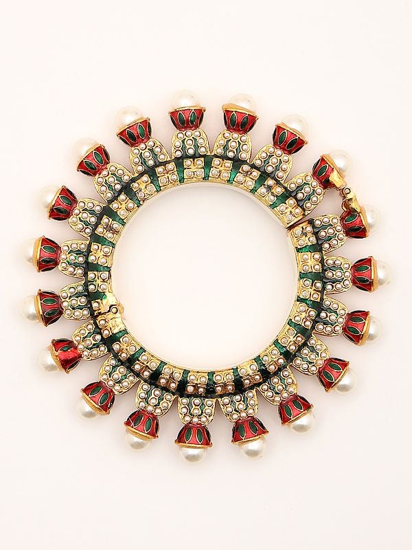Exotic India Meenakari Rajwadi Traditional Openable Bangles (Kada) 