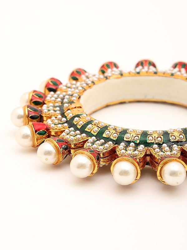 Exotic India Meenakari Rajwadi Traditional Openable Bangles (Kada) 