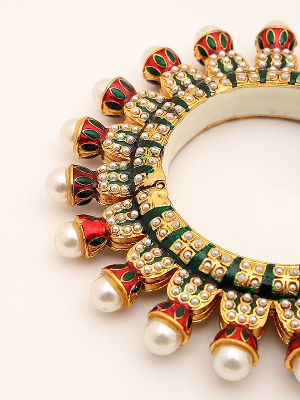 Exotic India Meenakari Rajwadi Traditional Openable Bangles (Kada) 