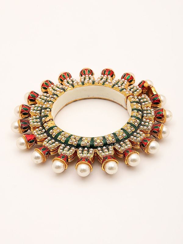 exotic india Meenakari Rajwadi Traditional Openable Bangles (Kada) 