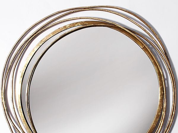 Exotic India Metal Banded Wall Hanging Mirror (Set Of 3) | Iron | Home Decor