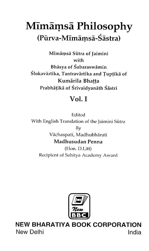 Exotic India मीमांसादर्शनम्- Mimamsa Philosophy (Purva Mimamsa Sastra And Mimamsa Sutra Of Jaimini With Bhasya Of Sabarswamin Slokavartika In Set Of 4 Volumes) Email Whatsapp Facebook Pinterest Twitte
