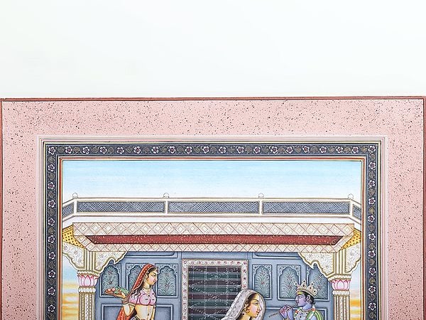 Exotic India Mirabai Adorning Beloved Lord Krishna With A Garland